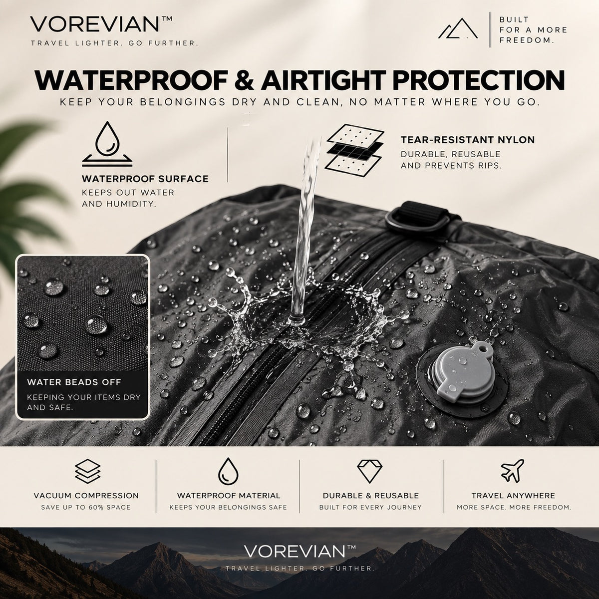 VOREVIAN™ AirPack™ | Vacuum Compression Travel Bag