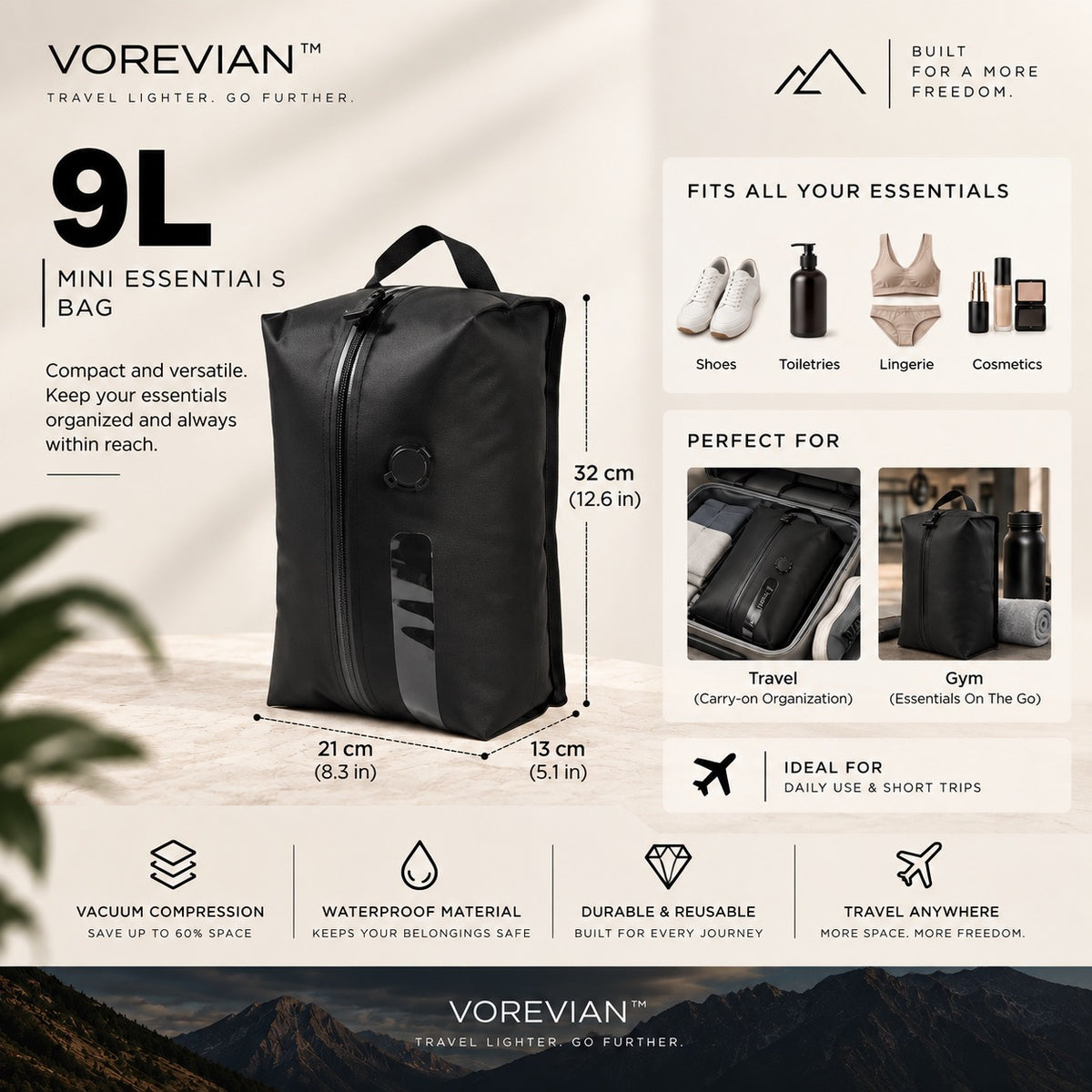 VOREVIAN™ AirPack™ | Vacuum Compression Travel Bag
