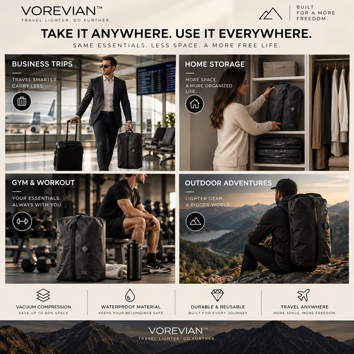 VOREVIAN™ AirPack™ | Vacuum Compression Travel Bag